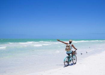 Activité vélo sur Isla Holbox, Yucatan, Mexique