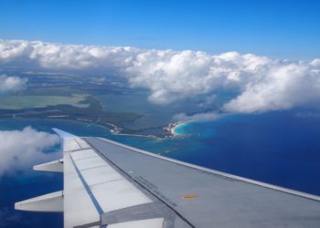 Arrivée aéroport baie de Cancun, avion, airplane, Mexique, vacances, circuits sur-mesure