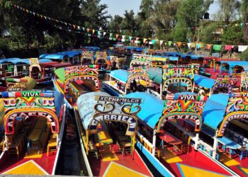 Lago Xochimilco Mexico, trajineras, colorés, bateau, barque, Mexico et ses alentours, Mexique